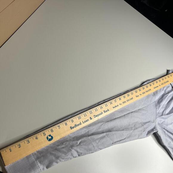 Canali Impeccabile Dress Shirt 16.5 42 Blue White Check 100% Cotton Italy Made - Picture 2 of 12